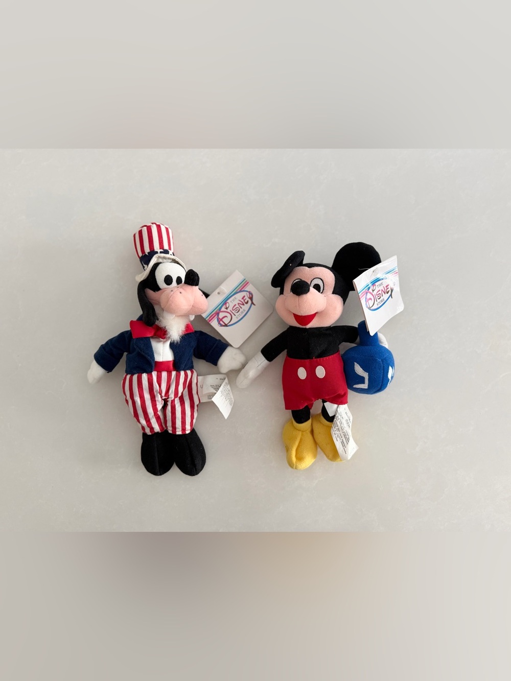 Vintage Disney Store Holiday Bean Bag Plush Bundle (NWT) •Set of 2